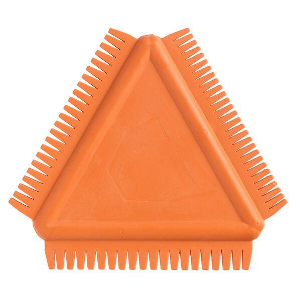 Texture comb, Kemper®, rubber, orange, 3-1/2 x 3-1/2 x 3-1/2 inch triangle. Sold individually. image number 0