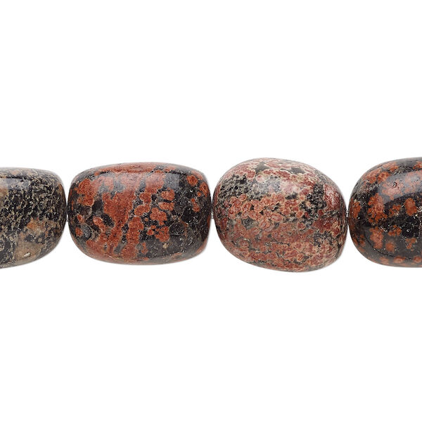 Red snowflake jasper 1pkg1, nugget bead natural 8 inch medium image number 0