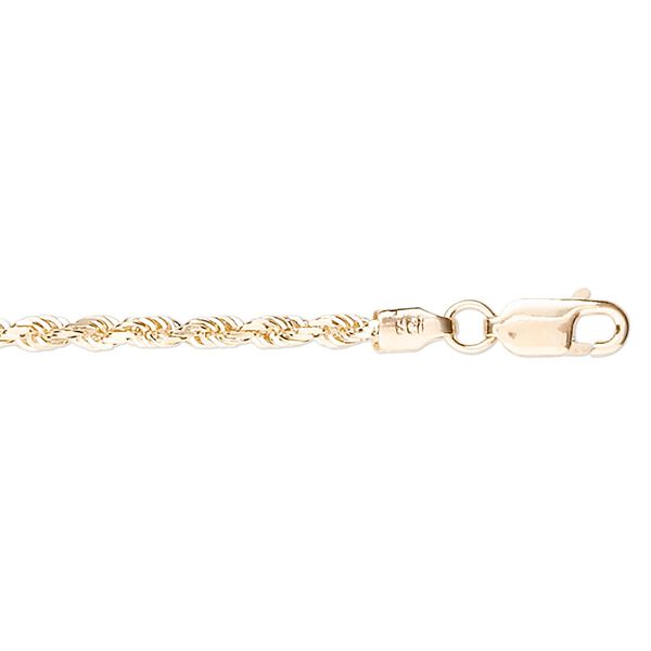 Chain, 14Kt gold, 2mm diamond-cut French rope, 6-1/2 inches with lobster claw clasp. Sold individually. image number 0