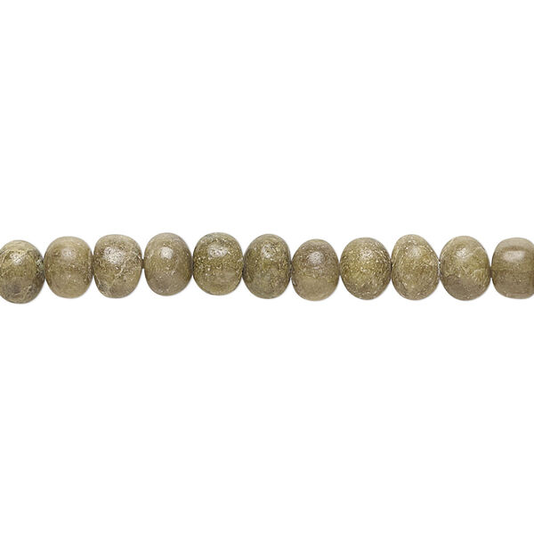 Epidote 1pkg1, hand-cut pebble bead natural 14 inch small image number 0