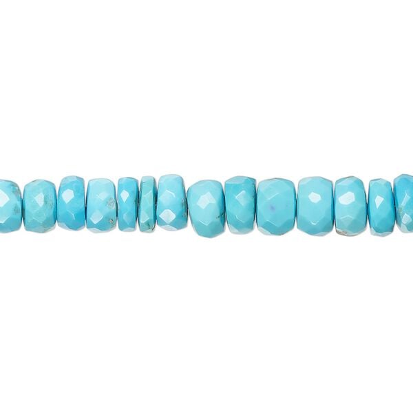 Turquoise 1pkg1, faceted rondelle bead 17 inch graduated 3x1mm-6x4mm image number 0