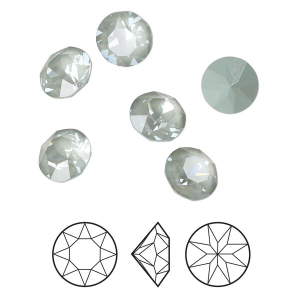 Chaton 6pk crystal agave ignite LacquerPRO, Crystal Passions® 8.16-8.41mm round SS39 1088 image number 0