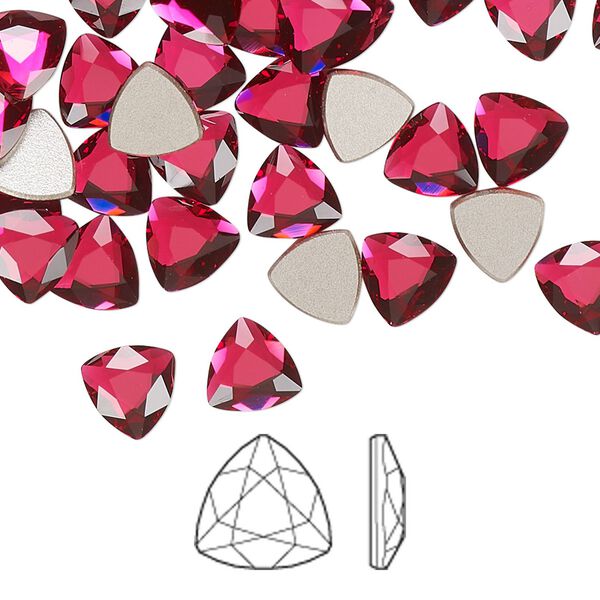 Flat back 6pk scarlet foil back, Crystal Passions® 7mm trilliant 2472 image number 0