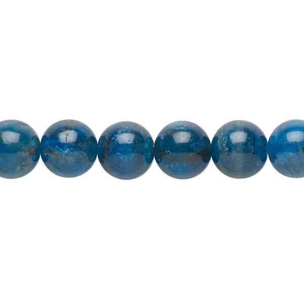Blue apatite 1pkg1, round bead natural 8 inch 8mm image number 0