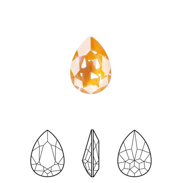 Fancy stone 144pk crystal mango ignite LacquerPRO, Swarovski® 14x10mm pear 4320 image number 0