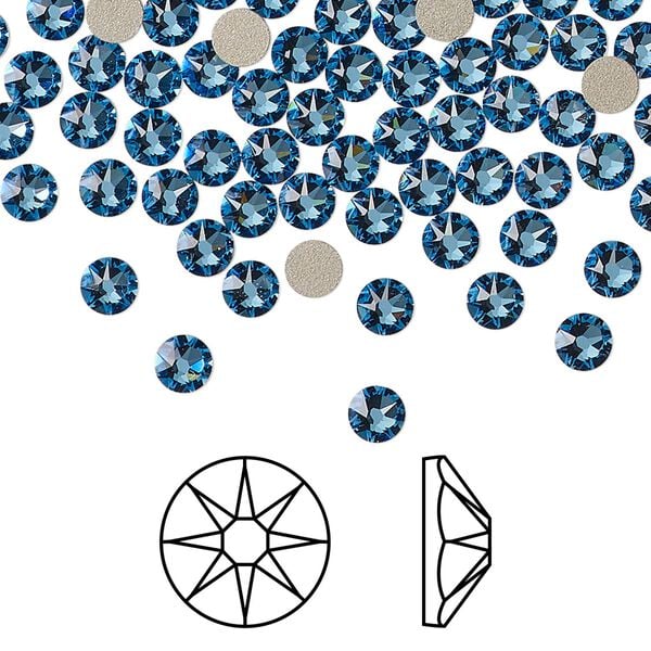 Flat back 1440pk ice blue foil back, Swarovski® ReCreated™ 3.8-4mm XIRIUS rose round SS16 2088 image number 0