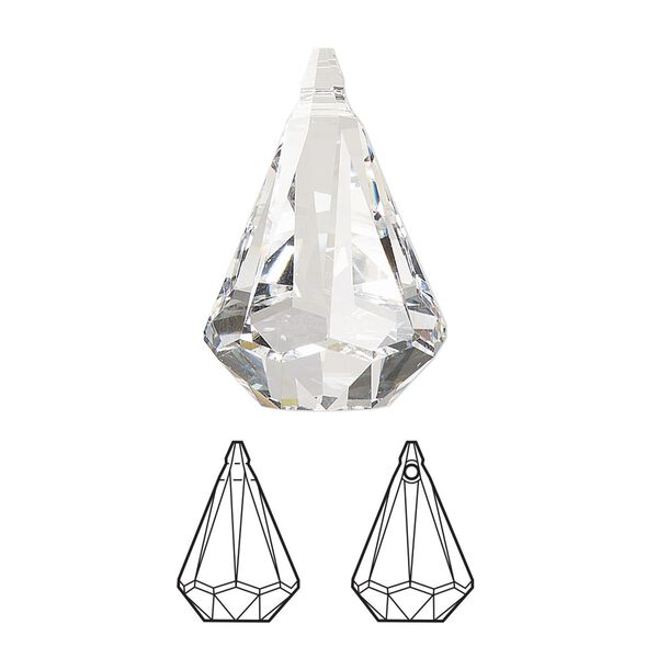 Drop 1pk crystal, Crystal Passions® 24x15.5mm pendant prismatic 6022 image number 0