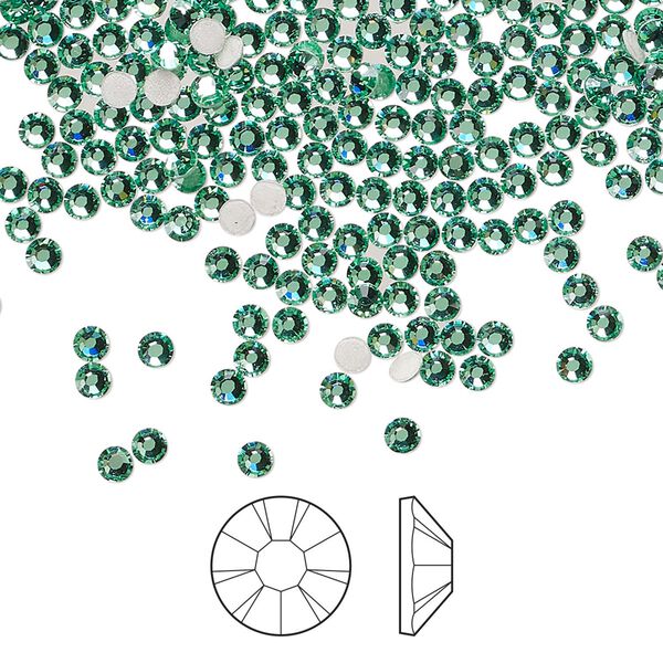 Flat back 144pk Caribbean Sea foil back, Preciosa MAXIMA Czech crystal hotfix rhinestone 2.3-2.5mm chaton rose round SS8 image number 0