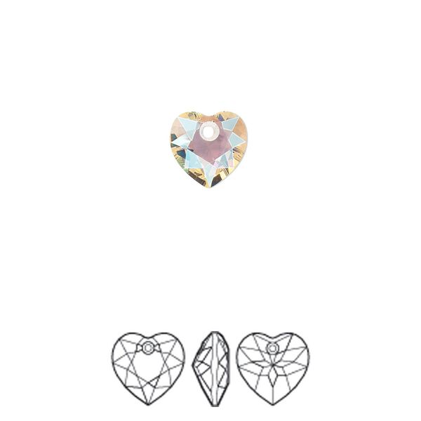 Drop 72pk crystal shimmer, Swarovski® 8mm pendant heart cut 6432 image number 0