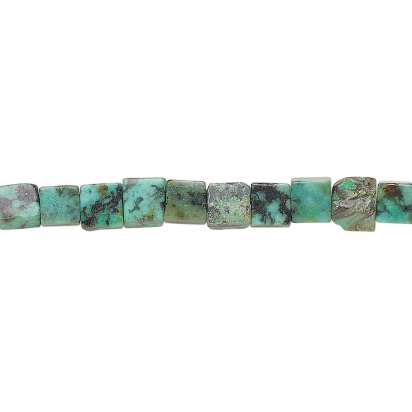 African "turquoise" 1pkg1, cube bead 15.5-16 inch 4mm image number 0