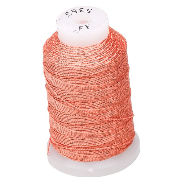 Thread, Purely Silk™, 3-ply, tangerine, size FF. Sold per 115-yard spool. image number 0