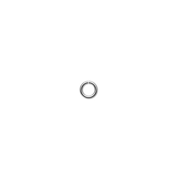 Jump ring, silver-plated brass, 4.5mm round, 2.9mm inside diameter, 20 gauge. Sold per pkg of 500. image number 0