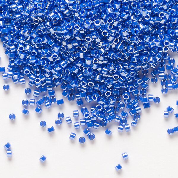 Seed bead, Delica®, glass, pkg/250g, #11 round, opaque luster cyan blue (DB-1569). image number 0