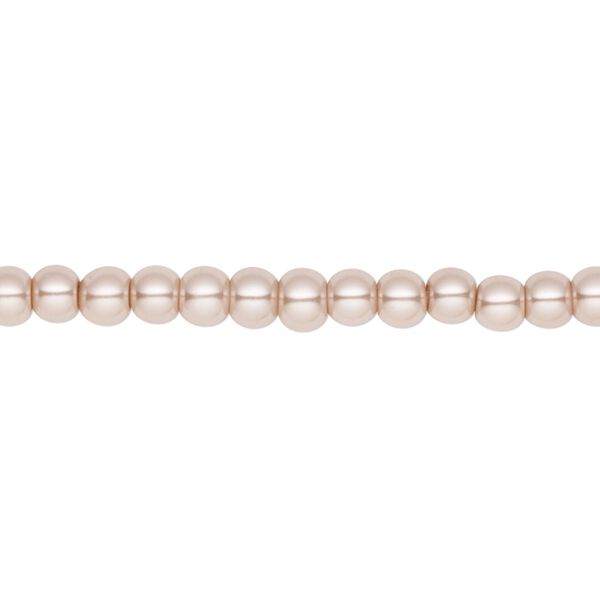 Bead, crystal pearl, champagne, 4mm round. Sold per pkg of (2) 15-1/2" to 16" strands, approximately 200 beads. image number 0