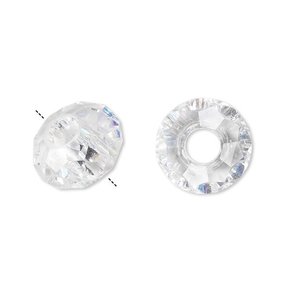 Bead 12pk 32 facets clear, Celestial Crystal® Dione® 14x8mm rondelle image number 0