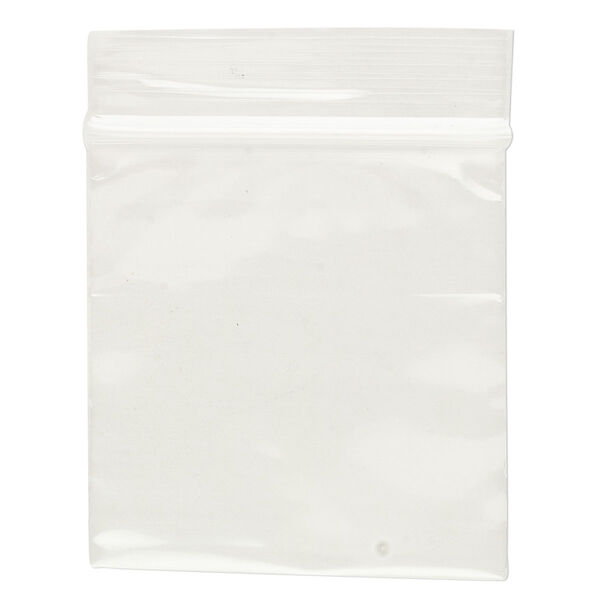 Bag, Tite-Lip™, oxo-biodegradable plastic, clear, 1-1/2x1-1/2 inch top zip. Sold per pkg of 1,000. image number 1