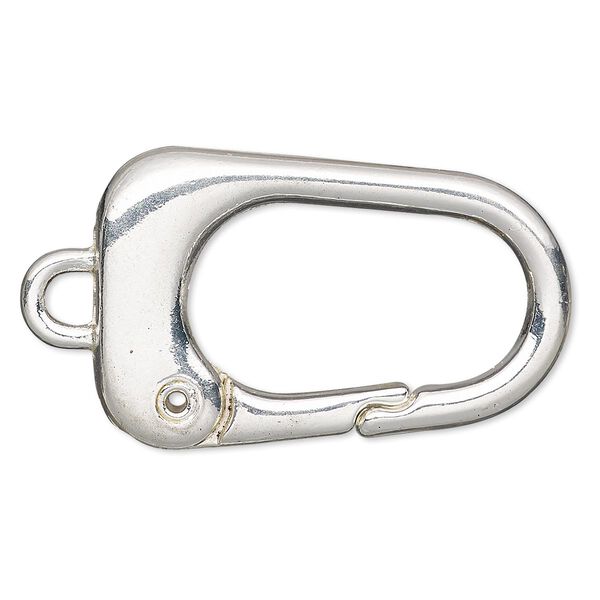 Key ring, silver-finished steel and "pewter" (zinc-based alloy), 38x24mm trapezoid. Sold per pkg of 2. image number 0