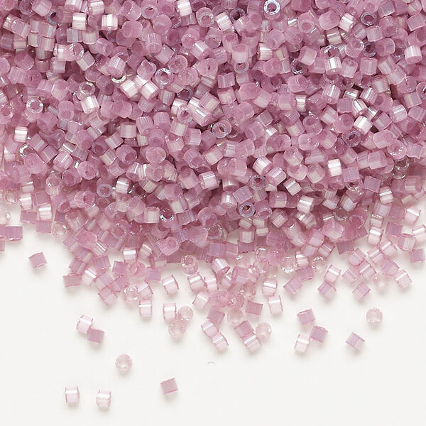 Seed bead, Delica®, glass, pkg/250g, #11 round, opaque silk satin inside dyed color orchid (DB-1806). image number 0