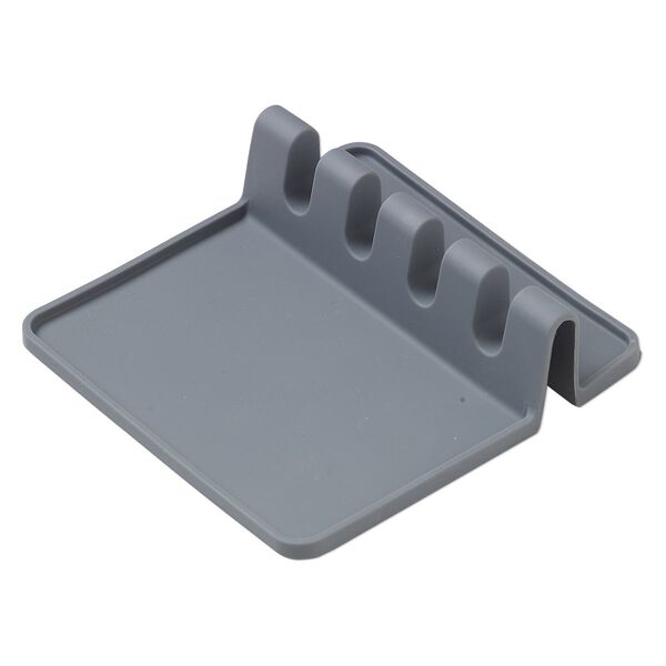 Tool rest, silicone, grey, 5-3/8 x 5-3/8 x 1-1/2 inches with (4) 1/2 inch wide slots. Sold individually. image number 0