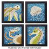 Sabrina Frey Bead Mosaic™ Starter Kit 1pkg4 glass / medium-density fiberboard / glue,  6x6 inch / "Sea Life" design, multicolored image number 0