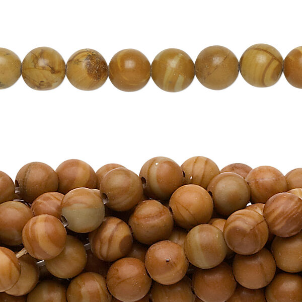 Tigerskin "jasper" 1pkg10, round bead natural 15.5-16 inch 6mm image number 0
