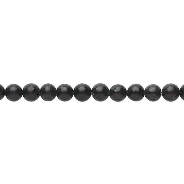 Black obsidian 1pkg1, round bead natural 15.5-16 inch 4mm image number 0