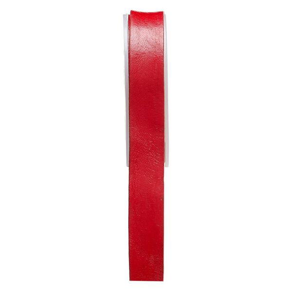 Cord, leather, red, 20mm flat. Sold per 5-yard spool. image number 0