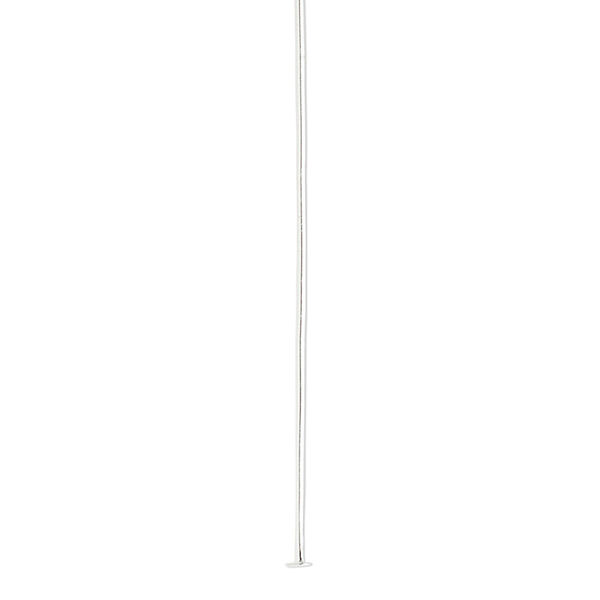 Head pin, silver-plated brass, 2 inches, 21 gauge. Sold per pkg of 500. image number 0