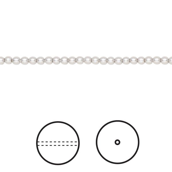 Pearl 100pk light grey, Crystal Passions® 2mm round 5810 image number 0