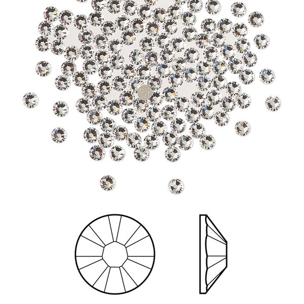 Flat back 1440pk crystal foil back, Crystal Passions® 2.1-2.3mm rose round SS7 2058 image number 0