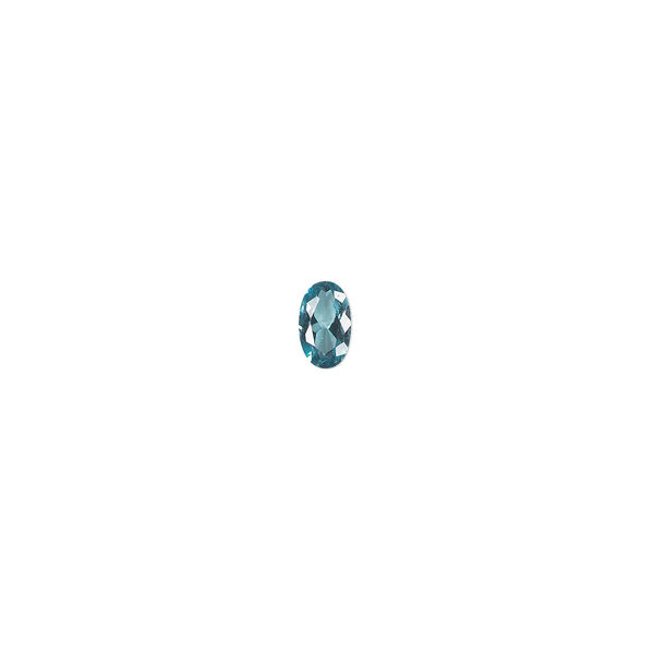 Gem, cubic zirconia, zircon blue, 5x3mm faceted oval, Mohs hardness 8-1/2. Sold per pkg of 5. image number 0