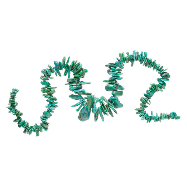 Turquoise 1pkg1, top-drilled chip bead 15 inch graduated small to gigantic image number 0