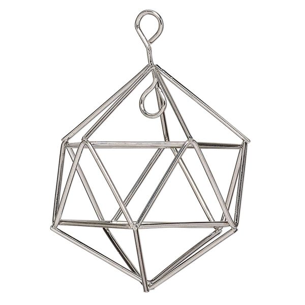 Wire frame, imitation rhodium-finished steel, 2-1/2 inches. Sold individually. image number 0