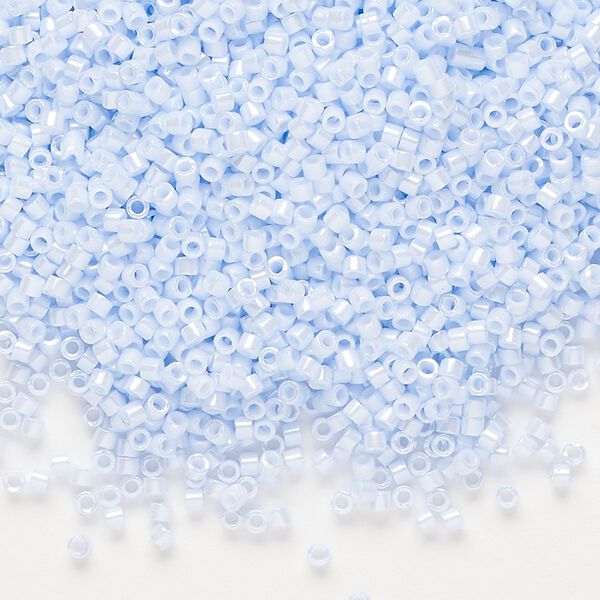 Seed bead, Delica®, glass, pkg/7.5g, #11 round, opaque glazed luster light sky blue (DB-1537-1). image number 0