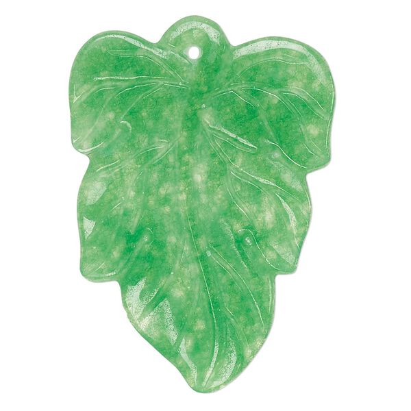 Green quartz 1pkg1, leaf focal 44x31mm image number 0