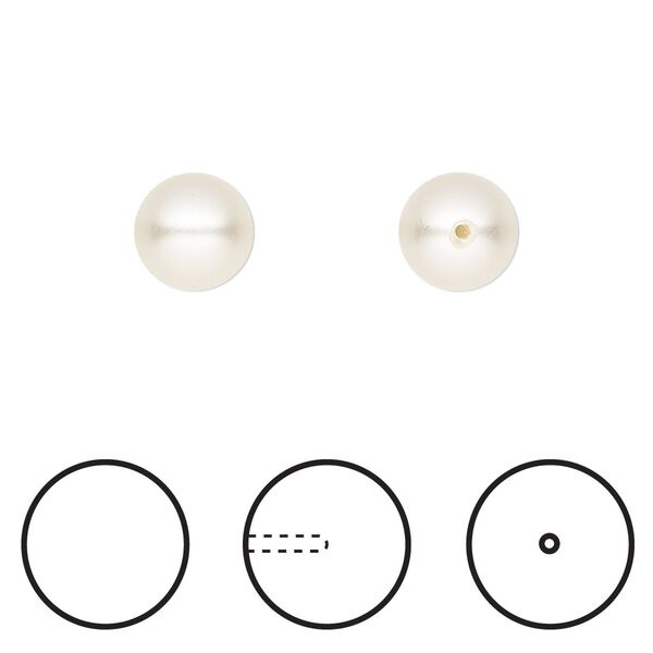 Pearl 250pk light creamrose, Swarovski® 8mm half-drilled round 5818 image number 0