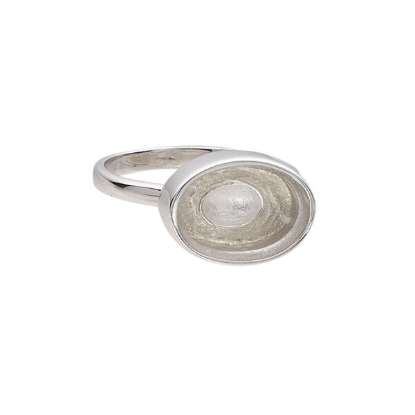 Ring, Almost Instant Jewelry®, sterling silver, 11.5mm wide with 14x10mm oval glue-in setting, size 9. Sold individually. image number 0
