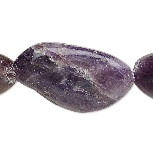 Banded amethyst 1pkg1, tumbled nugget bead 15 inch extra-large image number 0