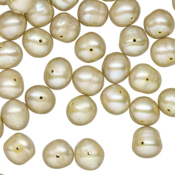 Pearl, cultured freshwater pearl (dyed), aloe, 7-9mm semi-round, D grade, Mohs hardness 2-1/2 to 4. Sold per 15" strand, approximately 55 beads. image number 0