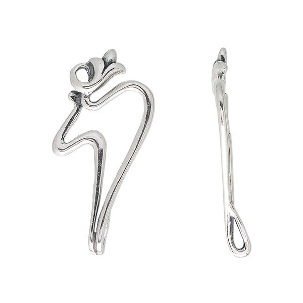 Focal, sterling silver, 32x21mm freeform. Sold individually. image number 0
