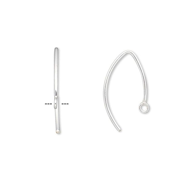 Ear wire 1pkg2 sterling silver-filled, 16mm marquise / closed loop, 18 gauge 1 pair image number 0