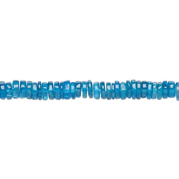 Neon blue apatite 1pkg1, hand-cut rondelle bead natural 8 inch 4x1mm-5x2mm image number 0