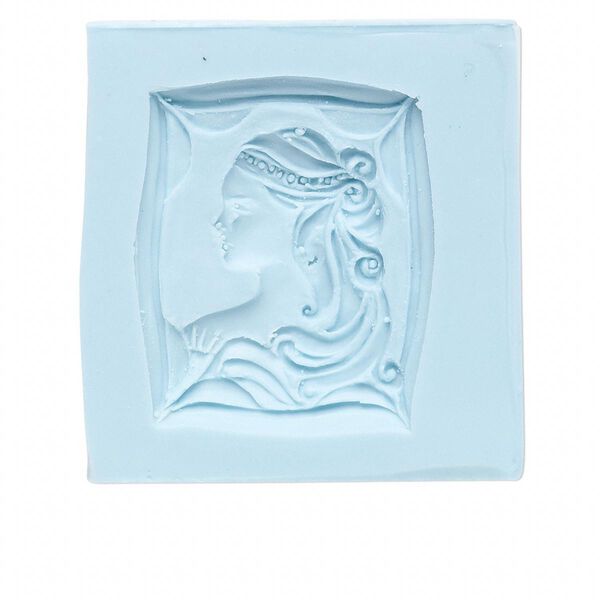 Mold, silicone, 30x24mm cameo pendant. Sold individually. image number 0