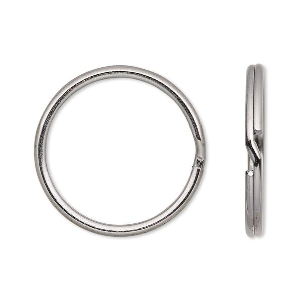 Split ring, gunmetal-plated steel, 24mm round. Sold per pkg of 10. image number 0