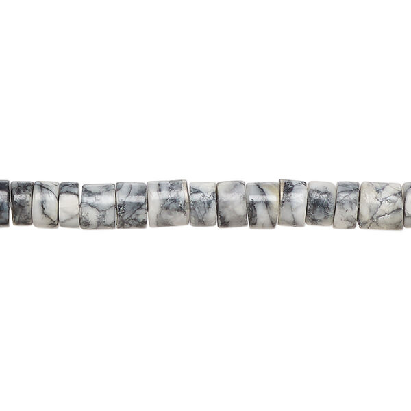 Pinolith 1pkg1, hand-cut rondelle bead natural 8 inch 4x1mm-6x5mm image number 0