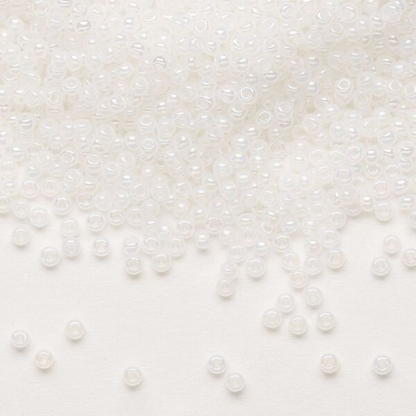 Seed bead, Preciosa Ornela Czech glass, pkg/500g, #11 rocaille, opaque rainbow alabaster, (57205). image number 0