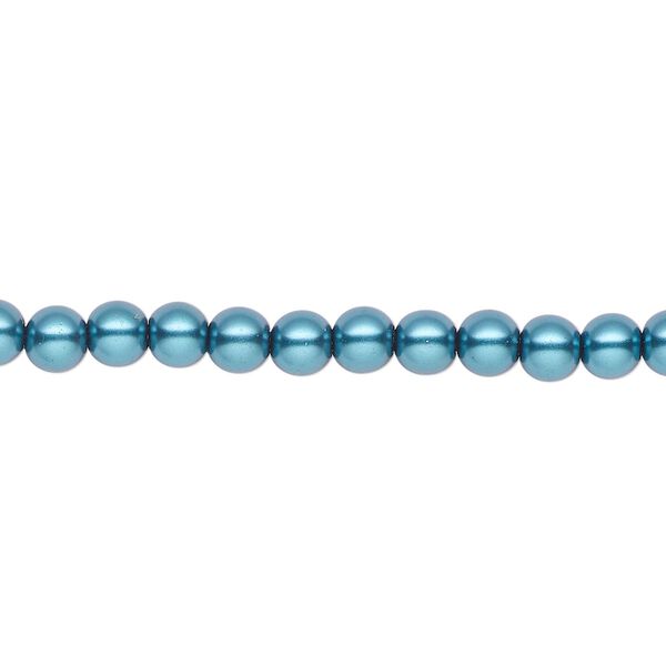 Pearl 2pk teal, Celestial Crystal® 4mm round 15.5-16 inch image number 0