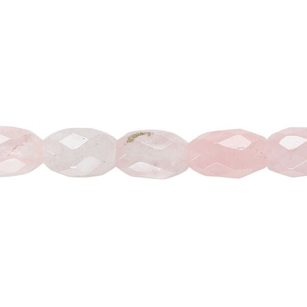 Rose quartz 1pkg1, faceted oval bead natural 15.5-16 inch 10x7mm image number 0