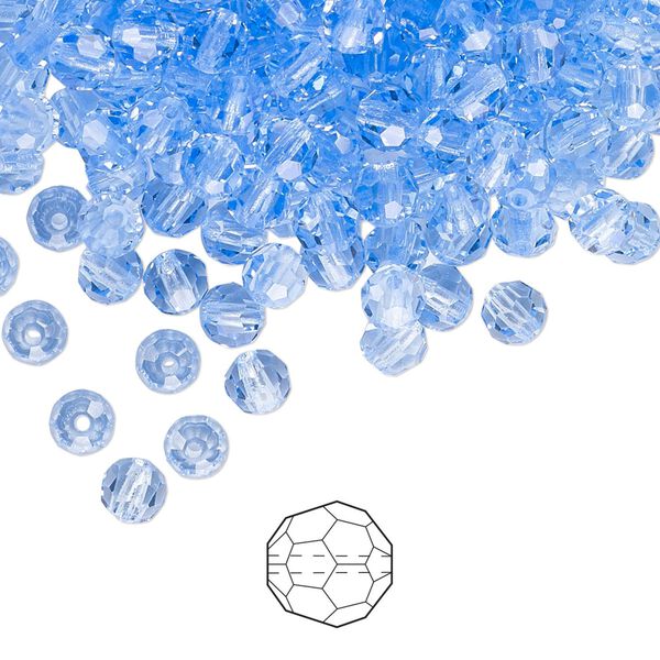 Bead 24pk light sapphire, Preciosa Czech crystal 4mm round image number 0