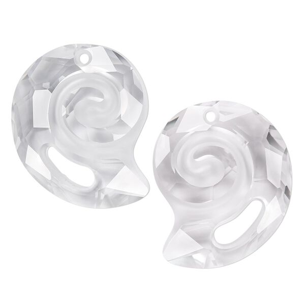 Drop 1pk crystal, Crystal Passions® 28x24mm pendant twist shell 6731 image number 0